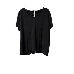 Women's St. John's Bay Short Sleeve V Neck Essential Tee - 4X-Black